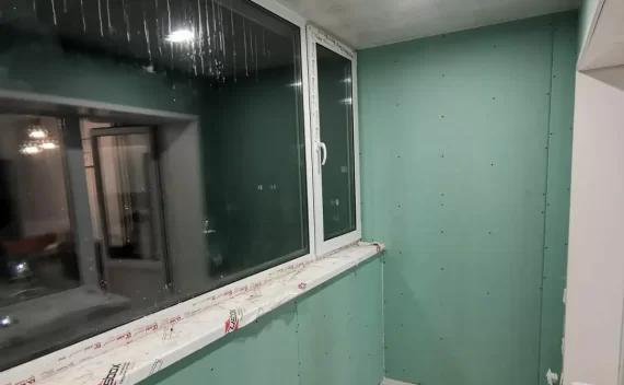 Утепление и отделка балкона гипсокартоном